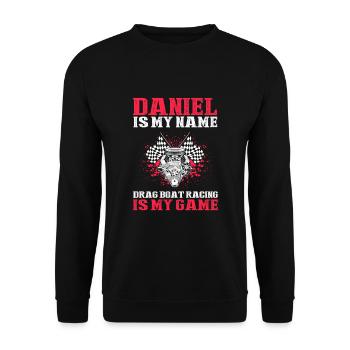 Speedboat Racing Design for Racing Boaters - Unisex Sweatshirt - black - Front - Alina (178cm) & Michal (187cm)