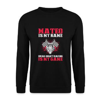 Conception de bateaux de course pour les courses de dragsters - Sweat-shirt Unisexe - noir - Devant - Alina (178cm) & Michal (187cm)