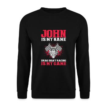 Conception de bateaux de course pour les courses de dragsters - Sweat-shirt Unisexe - noir - Devant - Alina (178cm) & Michal (187cm)