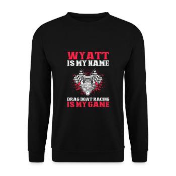 Conception de bateaux de course pour les courses de dragsters - Sweat-shirt Unisexe - noir - Devant - Alina (178cm) & Michal (187cm)