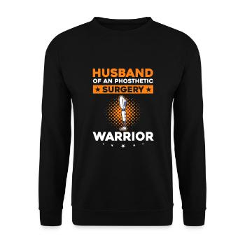 Conception de jambe bionique pour prothèses de jambe - Sweat-shirt Unisexe - noir - Devant - Alina (178cm) & Michal (187cm)