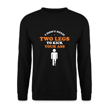 Artificial limb design for leg prosthesis - Unisex Sweatshirt - black - Front - Alina (178cm) & Michal (187cm)