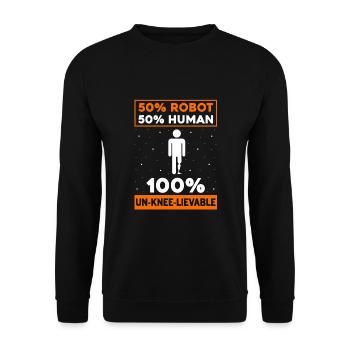 Artificial leg design for leg prostheses - Unisex Sweatshirt - black - Front - Alina (178cm) & Michal (187cm)