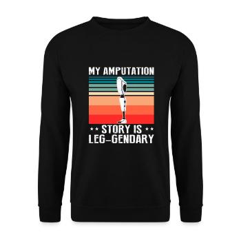 Conception de jambe bionique pour prothèses de jambe - Sweat-shirt Unisexe - noir - Devant - Alina (178cm) & Michal (187cm)