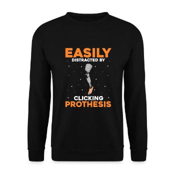Artificial leg design for leg prostheses - Unisex Sweatshirt - black - Front - Alina (178cm) & Michal (187cm)