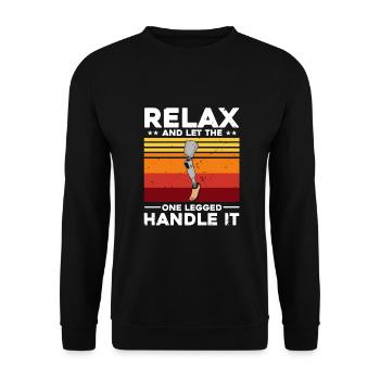 Conception de jambe bionique pour prothèses de jambe - Sweat-shirt Unisexe - noir - Devant - Alina (178cm) & Michal (187cm)