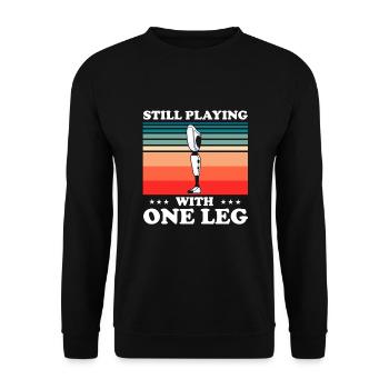 Artificial limb design for leg prosthesis - Unisex Sweatshirt - black - Front - Alina (178cm) & Michal (187cm)