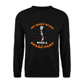 Artificial Leg Design for Prosthetic Leg - Unisex Sweatshirt - black - Front - Alina (178cm) & Michal (187cm)