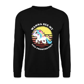 Bionic Leg Design for Prosthetic Leg - Unisex Sweatshirt - black - Front - Alina (178cm) & Michal (187cm)