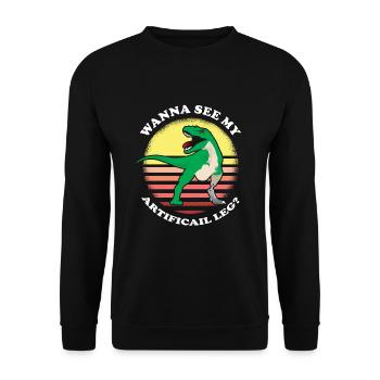 Bionic Leg Design for Prosthetic Leg - Unisex Sweatshirt - black - Front - Alina (178cm) & Michal (187cm)