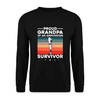 Conception de jambe bionique pour prothèses de jambe - Sweat-shirt Unisexe - noir - Devant - Alina (178cm) & Michal (187cm)