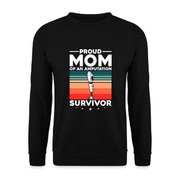 Conception de jambe bionique pour prothèses de jambe - Sweat-shirt Unisexe - noir - Devant - Alina (178cm) & Michal (187cm)