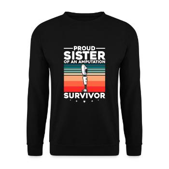 Conception de jambe bionique pour prothèses de jambe - Sweat-shirt Unisexe - noir - Devant - Alina (178cm) & Michal (187cm)