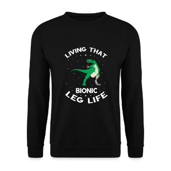 Artificial limb design for leg prosthesis - Unisex Sweatshirt - black - Front - Alina (178cm) & Michal (187cm)