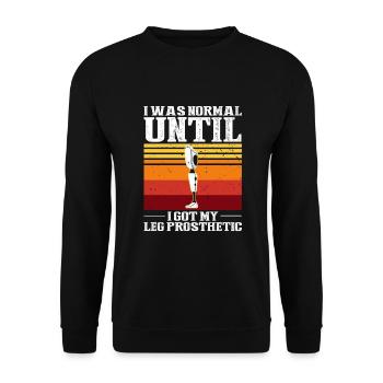 Artificial limb design for leg prosthesis - Unisex Sweatshirt - black - Front - Alina (178cm) & Michal (187cm)