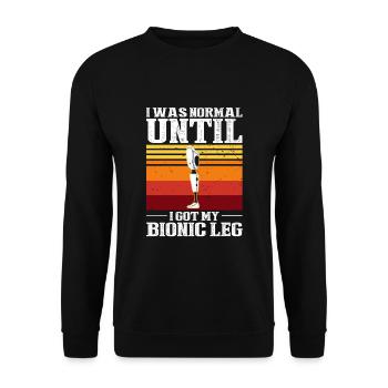 Conception de jambe bionique pour prothèses de jambe - Sweat-shirt Unisexe - noir - Devant - Alina (178cm) & Michal (187cm)