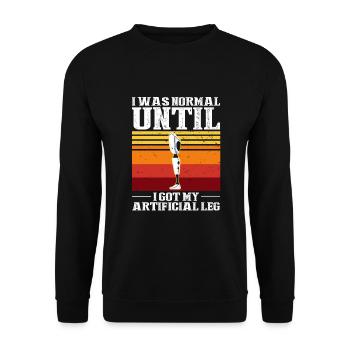 Conception de jambe bionique pour prothèses de jambe - Sweat-shirt Unisexe - noir - Devant - Alina (178cm) & Michal (187cm)