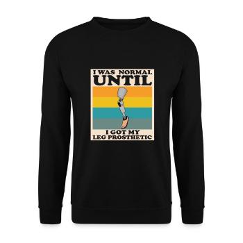 Artificial leg design for leg prostheses - Unisex Sweatshirt - black - Front - Alina (178cm) & Michal (187cm)