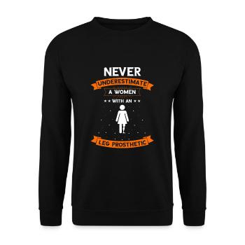 Beinprothesendesign und Beinprothesen - Unisex Pullover - Schwarz - Vorne - Alina (178cm) & Michal (187cm)