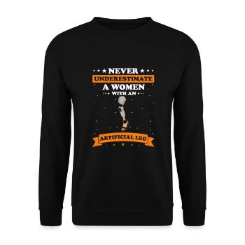 Conception de jambe bionique pour prothèses de jambe - Sweat-shirt Unisexe - noir - Devant - Alina (178cm) & Michal (187cm)