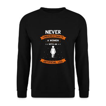 Beinprothesendesign und Beinprothesen - Unisex Pullover - Schwarz - Vorne - Alina (178cm) & Michal (187cm)