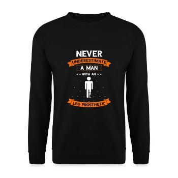Artificial leg design for leg prostheses - Unisex Sweatshirt - black - Front - Alina (178cm) & Michal (187cm)