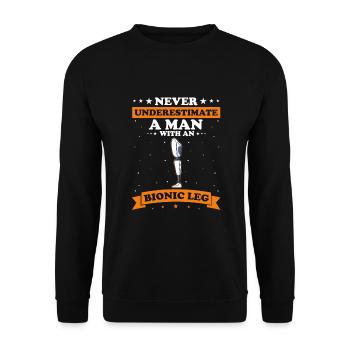 Conception de jambe bionique pour prothèses de jambe - Sweat-shirt Unisexe - noir - Devant - Alina (178cm) & Michal (187cm)