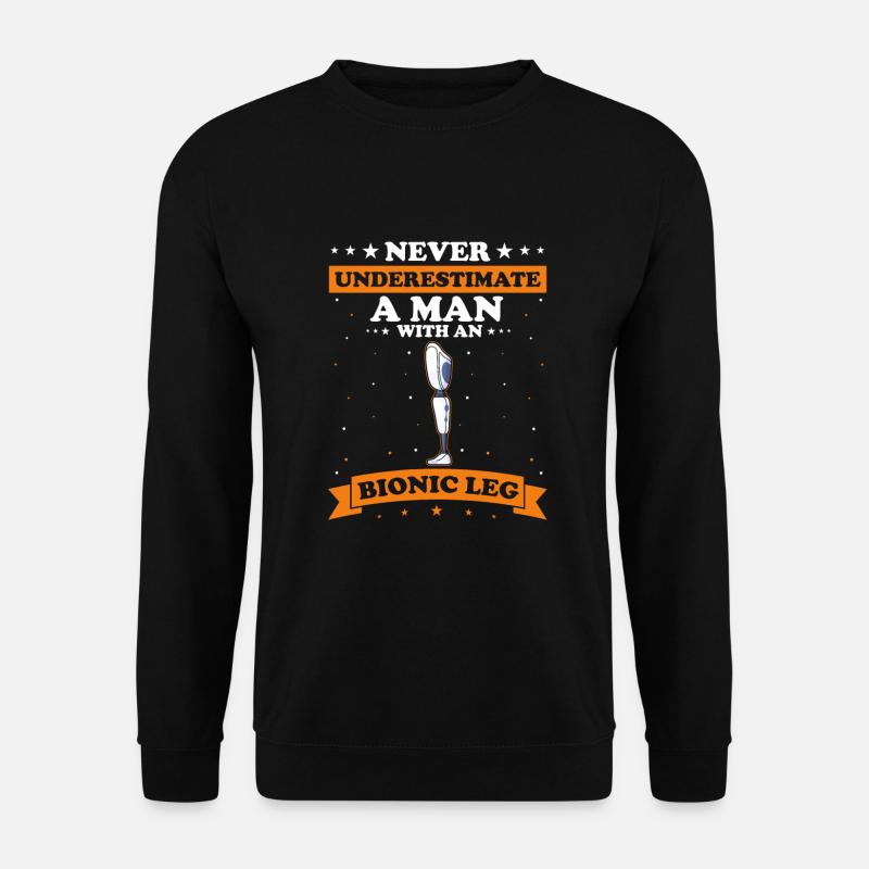 Bionic leg design for leg prostheses - Unisex Sweatshirt - black