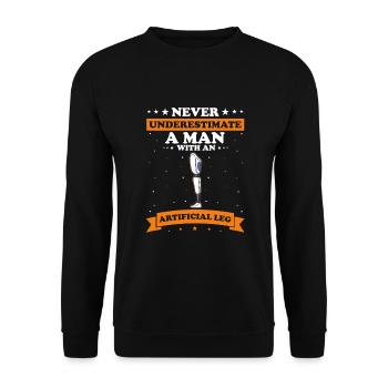 Artificial limb design for leg prosthesis - Unisex Sweatshirt - black - Front - Alina (178cm) & Michal (187cm)