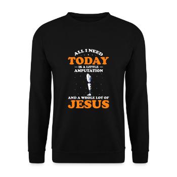 Conception de jambe bionique pour prothèses de jambe - Sweat-shirt Unisexe - noir - Devant - Alina (178cm) & Michal (187cm)