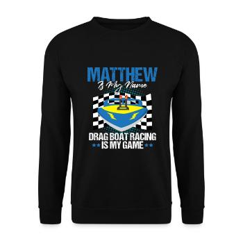 Conception de bateaux de course pour les courses de dragsters - Sweat-shirt Unisexe - noir - Devant - Alina (178cm) & Michal (187cm)