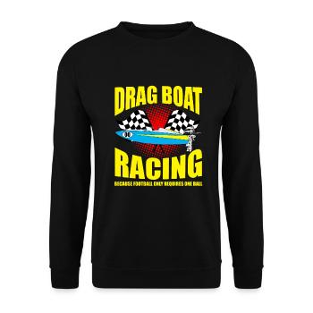 Drag Boot Design für Rennbootfahrer - Unisex Pullover - Schwarz - Vorne - Alina (178cm) & Michal (187cm)