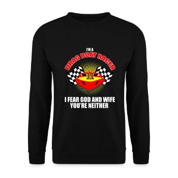 Conception de pilote de bateau de course pour les courses de dragsters - Sweat-shirt Unisexe - noir - Devant - Alina (178cm) & Michal (187cm)
