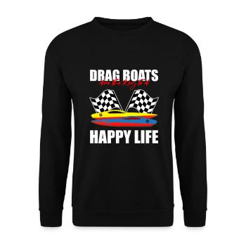 Conception de bateaux de course pour les courses de dragsters - Sweat-shirt Unisexe - noir - Devant - Alina (178cm) & Michal (187cm)