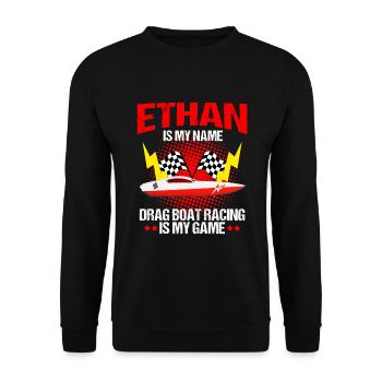 Speedboat Racing Design for Racing Boaters - Unisex Sweatshirt - black - Front - Alina (178cm) & Michal (187cm)