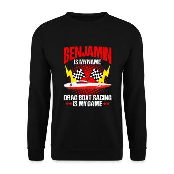 Conception de bateaux de course pour les courses de dragsters - Sweat-shirt Unisexe - noir - Devant - Alina (178cm) & Michal (187cm)