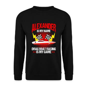 Conception de bateaux de course pour les courses de dragsters - Sweat-shirt Unisexe - noir - Devant - Alina (178cm) & Michal (187cm)
