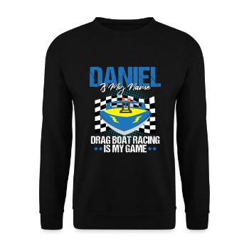 Conception de bateau de traînée pour les conducteurs de bateaux de course - Sweat-shirt Unisexe - noir - Devant - Alina (178cm) & Michal (187cm)