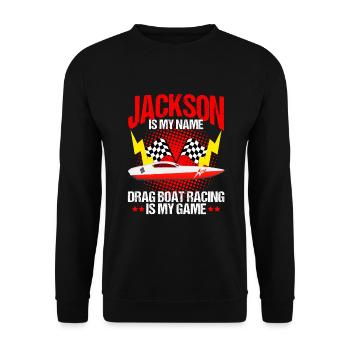 Conception de pilote de bateau de course pour les courses de dragsters - Sweat-shirt Unisexe - noir - Devant - Alina (178cm) & Michal (187cm)