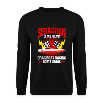 Speedboat Racing Design for Speedboat Drivers - Unisex Sweatshirt - black - Front - Alina (178cm) & Michal (187cm)