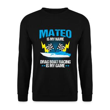 Conception de bateaux de course pour les courses de dragsters - Sweat-shirt Unisexe - noir - Devant - Alina (178cm) & Michal (187cm)
