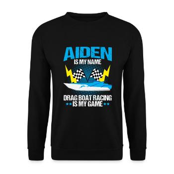 Conception de bateau de traînée pour les conducteurs de bateaux de course - Sweat-shirt Unisexe - noir - Devant - Alina (178cm) & Michal (187cm)