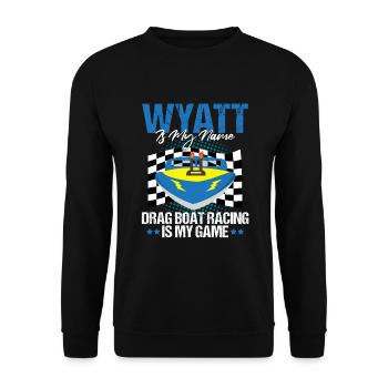 Conception de bateaux de course pour les courses de dragsters - Sweat-shirt Unisexe - noir - Devant - Alina (178cm) & Michal (187cm)