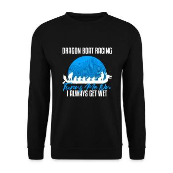 Drachenbootrennen Festival für Drachenboot - Unisex Pullover - Schwarz - Vorne - Alina (178cm) & Michal (187cm)