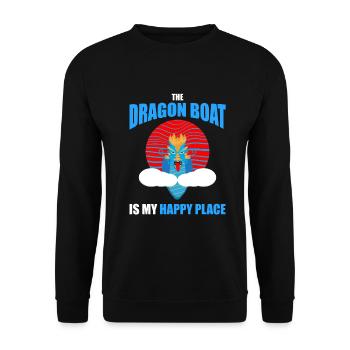 Drachenbootrennen-Design für Drachenbootfahren - Unisex Pullover - Schwarz - Vorne - Alina (178cm) & Michal (187cm)