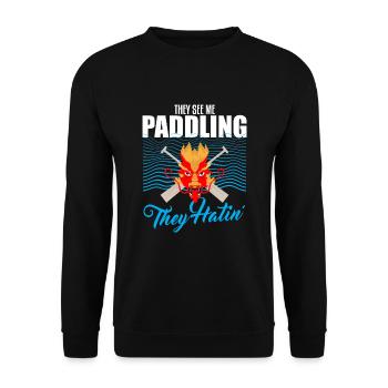 Drachenbootrennen Festival für Drachenboot - Unisex Pullover - Schwarz - Vorne - Alina (178cm) & Michal (187cm)