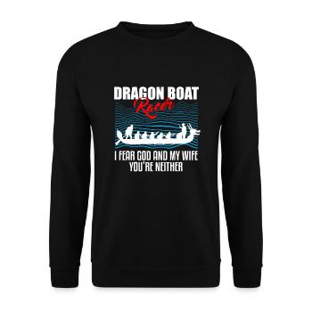 Dragon Boat Paddle pour le Festival de course de bateaux-dragons - Sweat-shirt Unisexe - noir - Devant - Alina (178cm) & Michal (187cm)