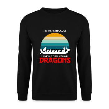 Drachenbootrennen Festival für Drachenboot - Unisex Pullover - Schwarz - Vorne - Alina (178cm) & Michal (187cm)