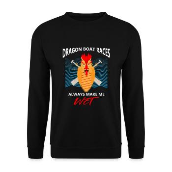 Dragon boating theme for dragon boat paddling - Unisex Sweatshirt - black - Front - Alina (178cm) & Michal (187cm)