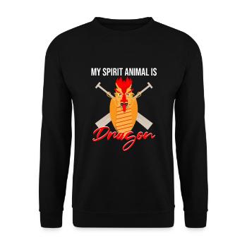 Dragon boating theme for dragon boat paddling - Unisex Sweatshirt - black - Front - Alina (178cm) & Michal (187cm)